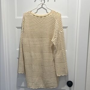 Cream crochet dress cover up